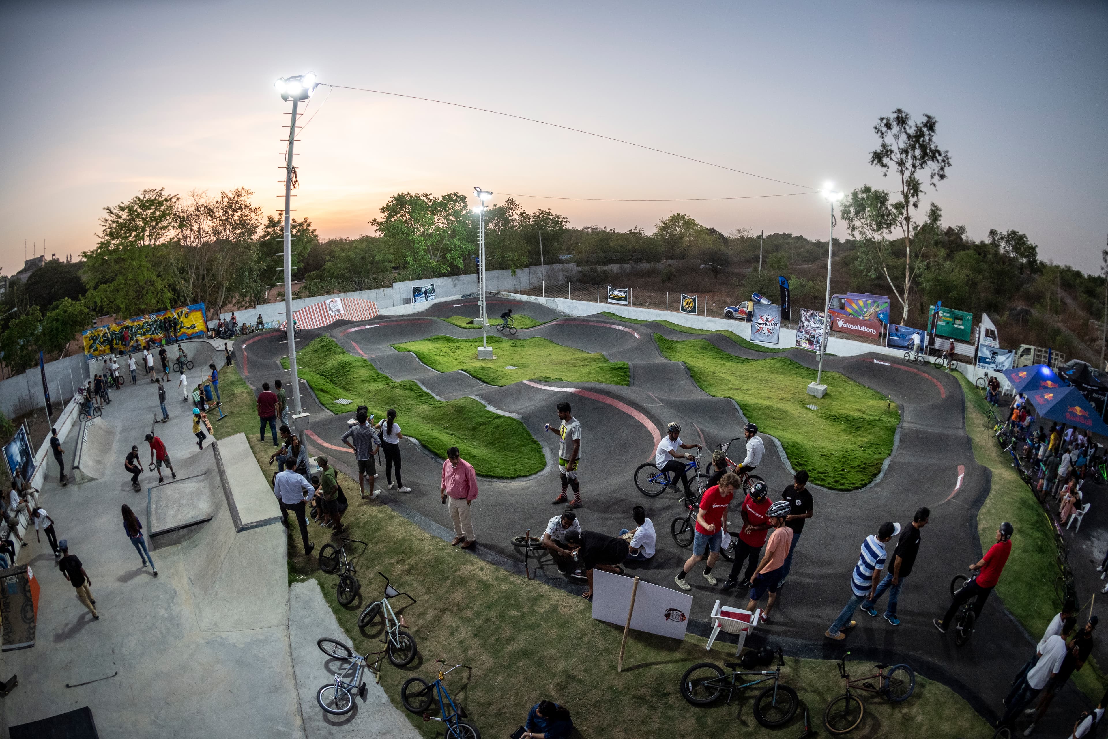 Riders at a WallRide event
